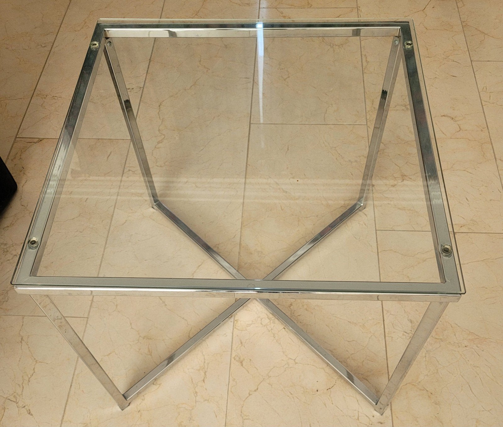 Glazen bijzettafeltje, Ophalen, Rond, 50 tot 100 cm, 50 tot 100 cm