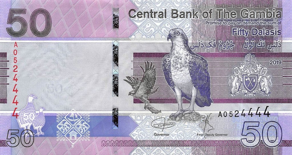 Gambia 50 Dalasis 2019 Unc pn 40a, Ophalen of Verzenden, Overige landen, Los biljet