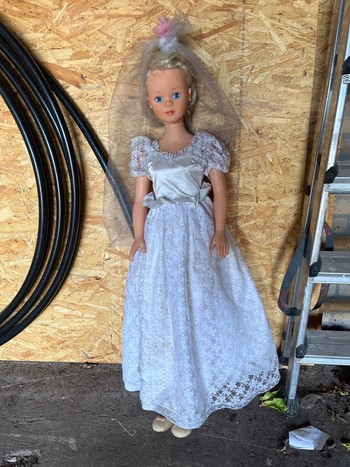 Steffi Bruidspop 95cm vintage barbie, Ophalen of Verzenden, Gebruikt, Overige typen