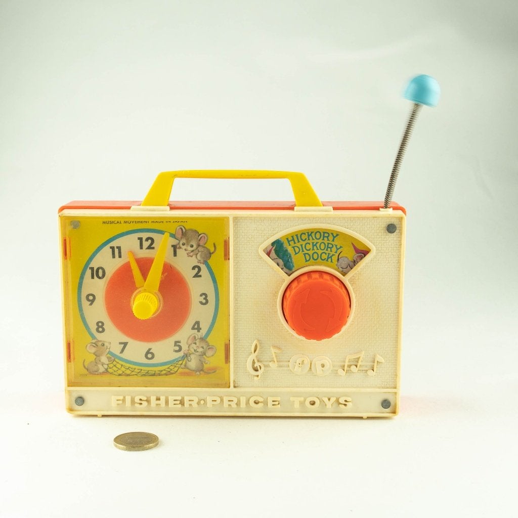 Fisher-Price Hickory Dickory Dock speelgoedradio 1971, Ophalen of Verzenden, Nvt, Nvt, Gebruikt