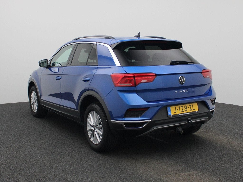 Volkswagen T-Roc 1.5 TSI Style | 150 PK | Automaat | Trekhaa, Auto's, Volkswagen, Stof, 4 cilinders, Blauw, Automatische klimaatregeling
