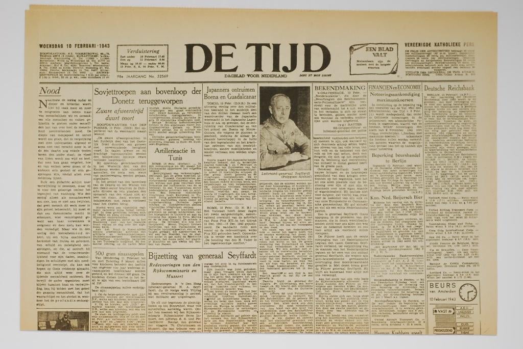10 februari 1943 - De Tijd | Heruitgave 1994, Verzamelen, Zo goed als nieuw, Verzenden, Amsterdam, Duitsland