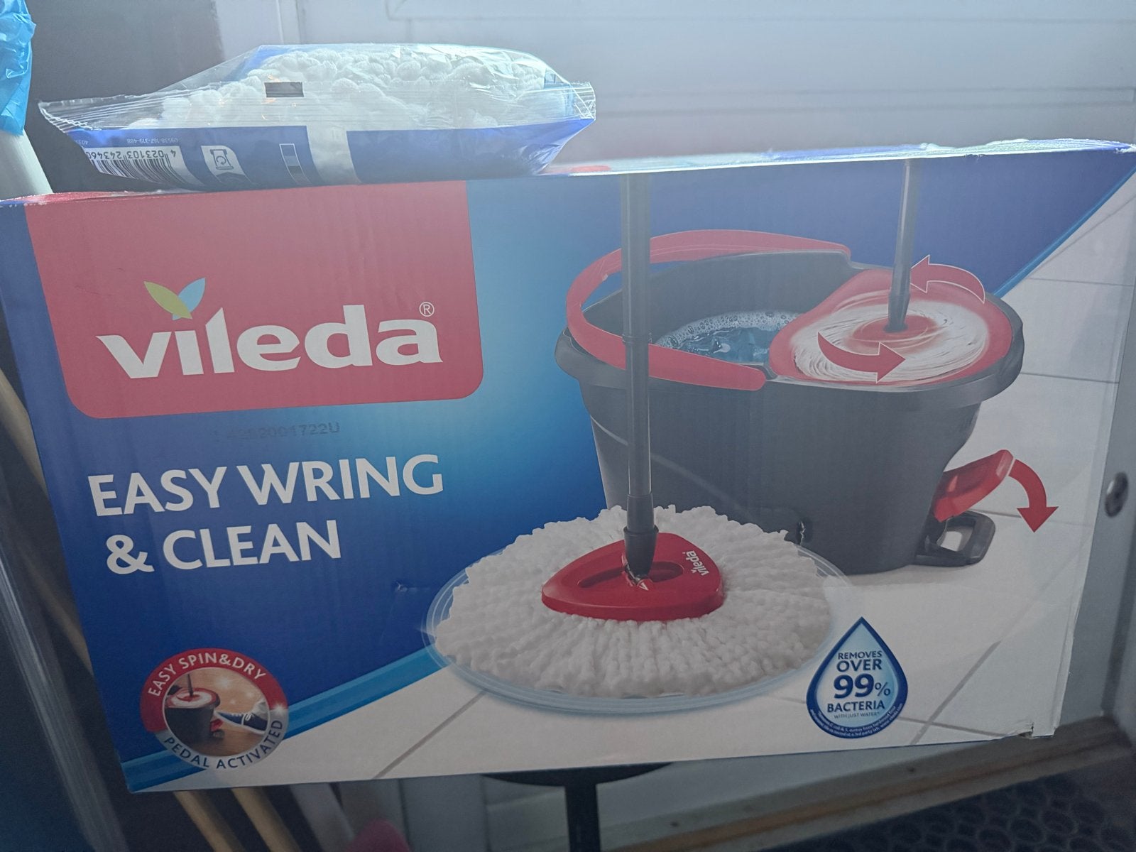 Nieuwe Vileda Easy Wring & Clean Mop/Emmer Set met Navulling, Ophalen of Verzenden, Dweilemmer, -bak, of -wagen