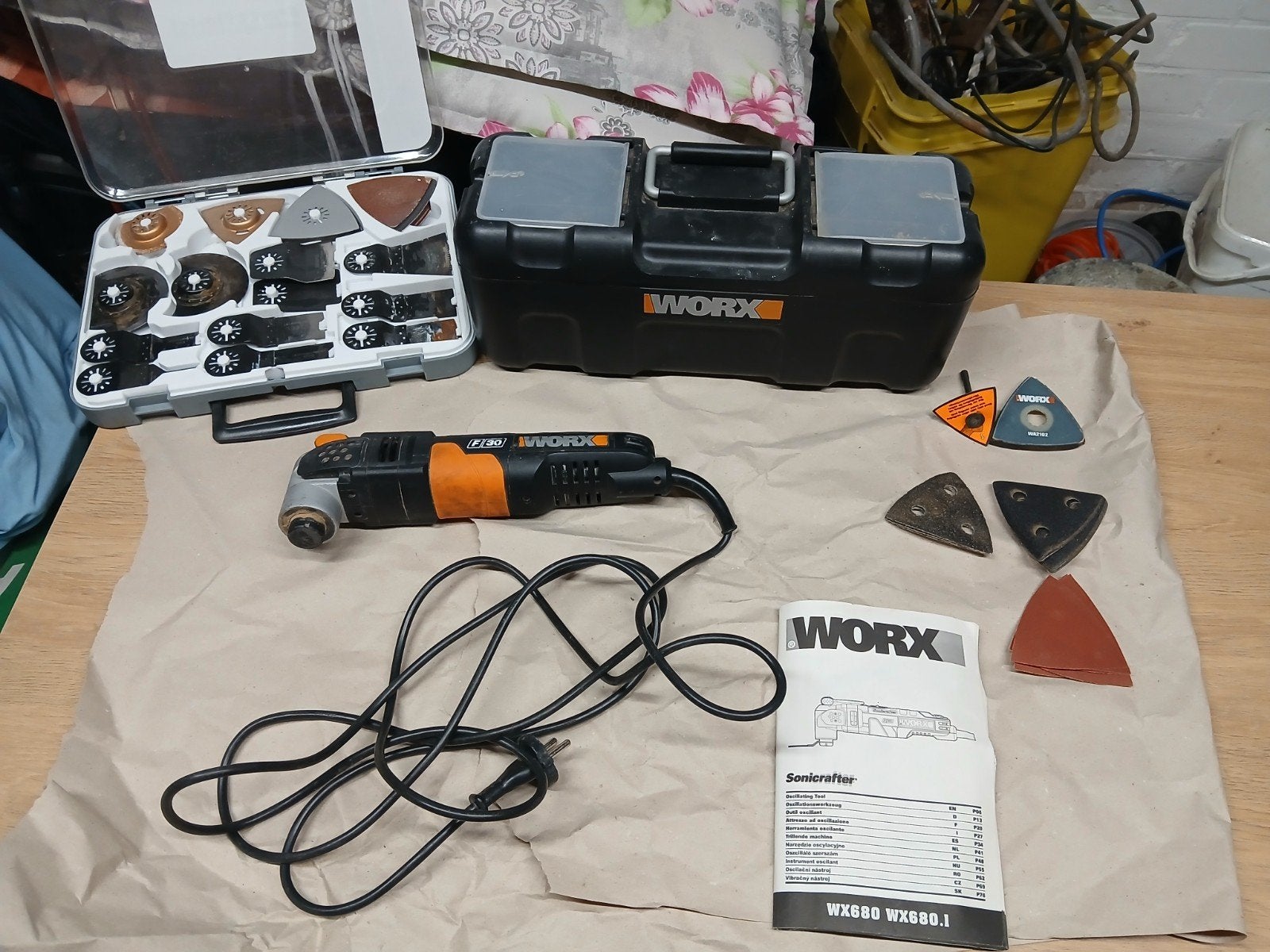 Worx Sonicrafter WX680.1 Multitool met accessoires, Ophalen of Verzenden, Gebruikt