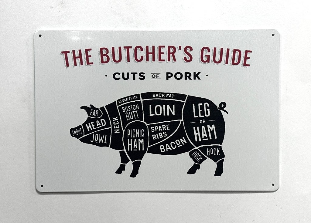 The Butchers Choice varken reclamebord van metaal wandbord, Info@deconoord.nl, Deco Noord, Nieuw, Ophalen of Verzenden