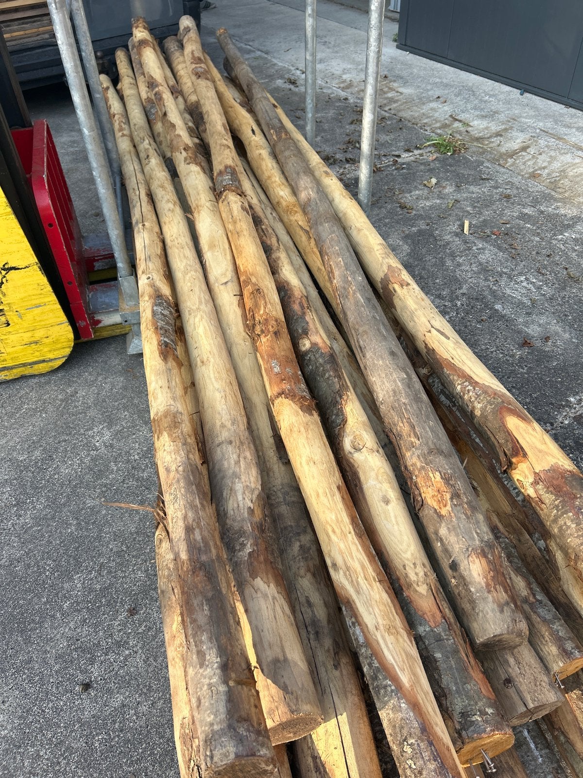 19 Nieuwe Kastanjehouten Palen 4m - Robuust & Duurzaam, Doe-het-zelf en Verbouw, Hout en Planken, Nieuw, Overige typen, Overige houtsoorten