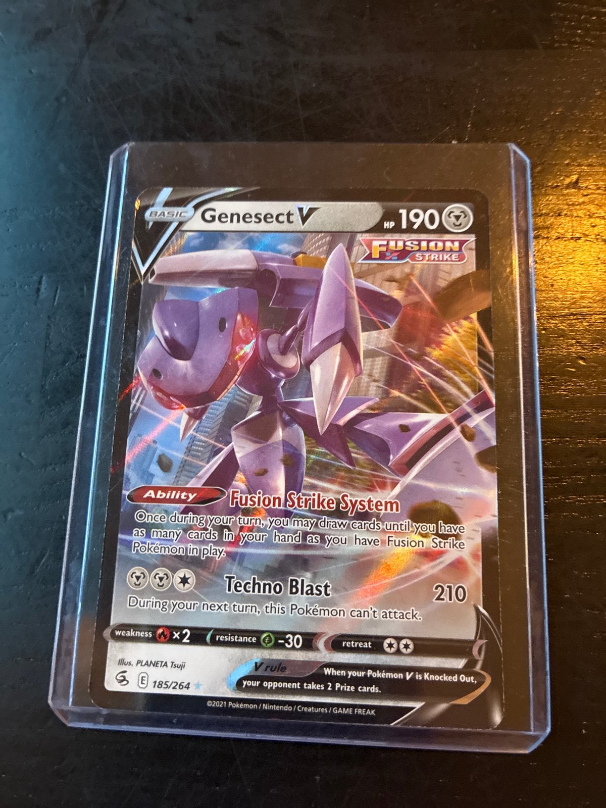 Genesect V Fusion Strike Pokémon Kaart 185/264, Ophalen of Verzenden, Zo goed als nieuw, Losse kaart
