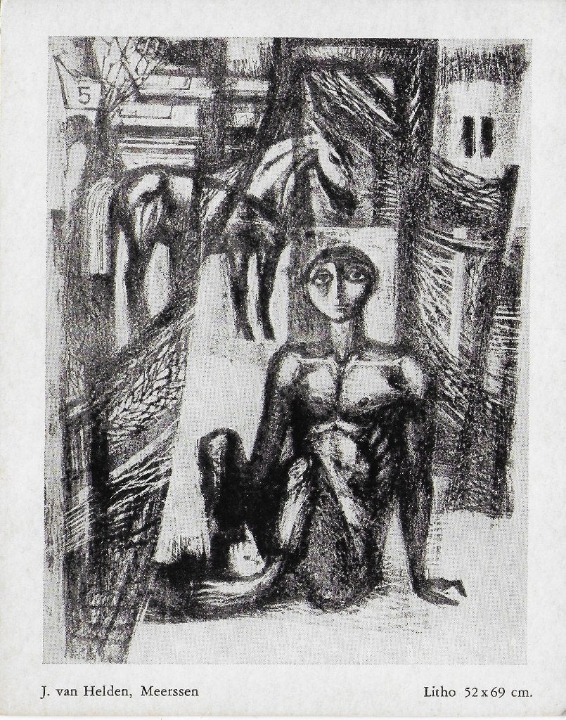 Y39 kaart schilderij v/d maand j van helden meerssen, Ophalen of Verzenden, 1980 tot heden, Ongelopen