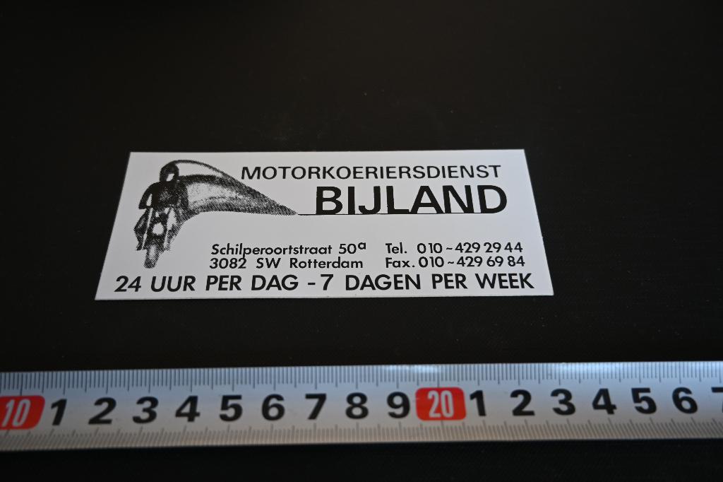 sticker rotterdam motorkoeriersdienst BIJLAND schilperoort, Ophalen, Zo goed als nieuw