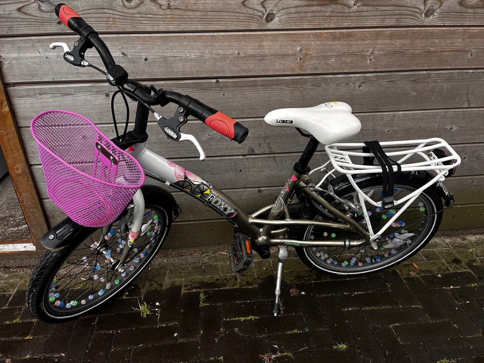 Kinderfiets Loekie Foxy Lady 20 inch met mandje, Ophalen, Gebruikt, Terugtraprem, 20 inch of meer