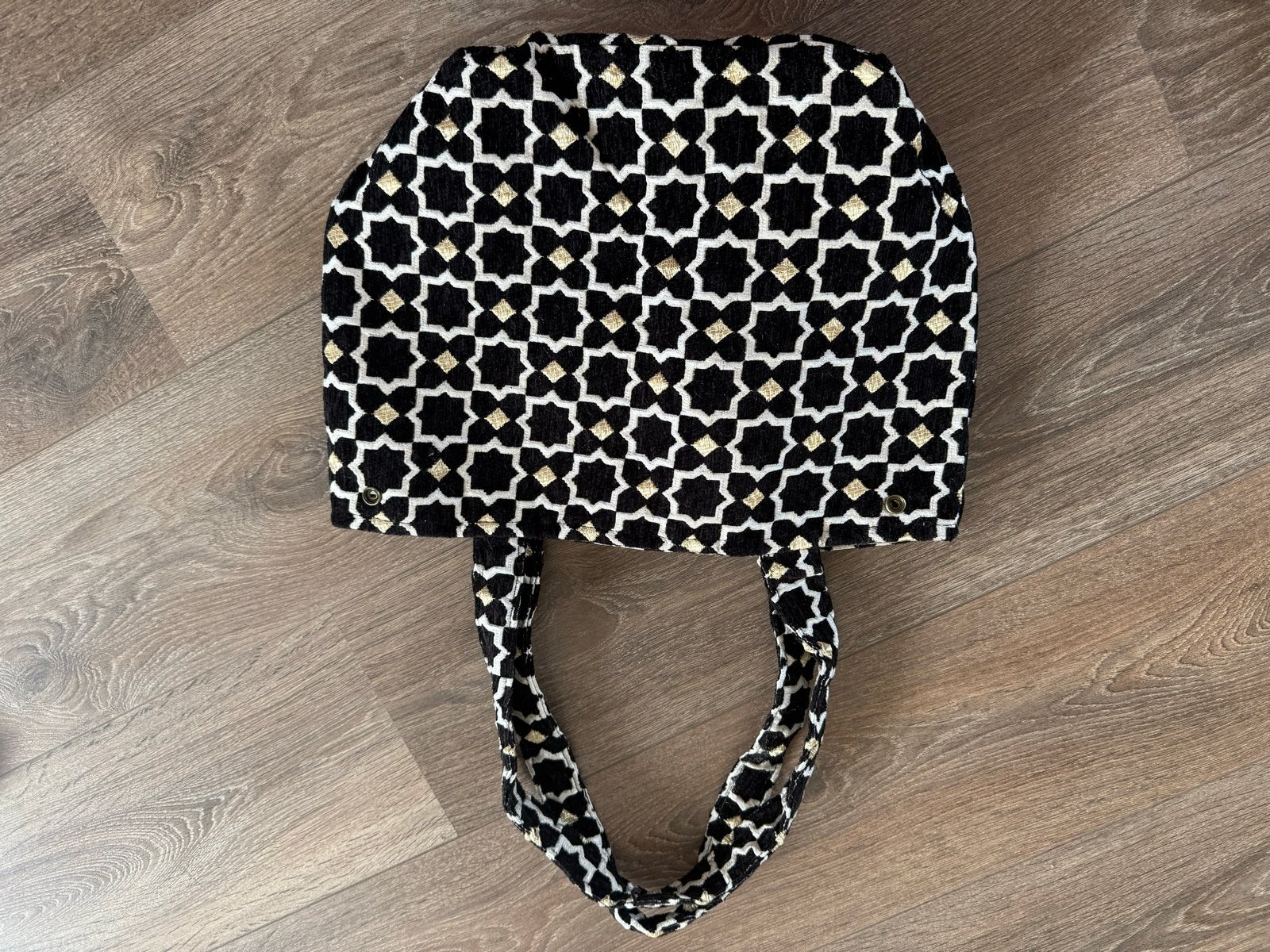 Marokaanse  zwarte handtas met geometrisch patroon, Sieraden, Tassen en Uiterlijk, Ophalen of Verzenden, Nieuw, Zwart, Handtas