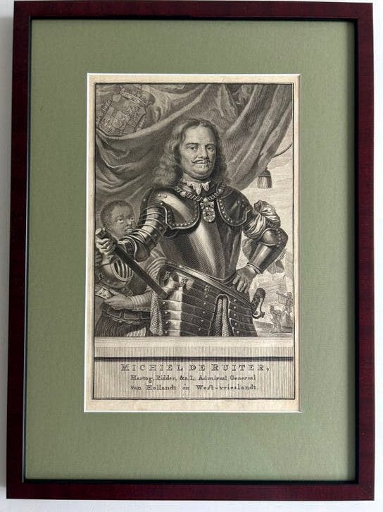 Het leven en bedryf van den heere Michiel de Ruiter, Antiek en Kunst, Ophalen, Militair, 1600 - 1699, Met passe-partout
