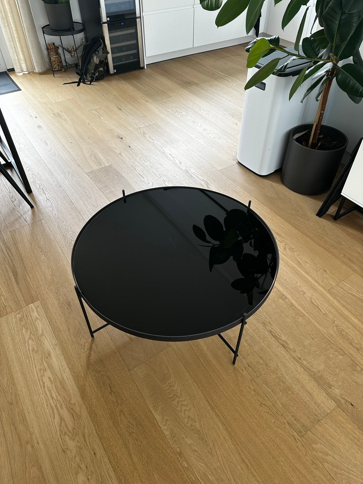 Zuiver salontafel met glazen blad - Gebruikt, Gebruikt, Rond, Glas, 50 tot 100 cm