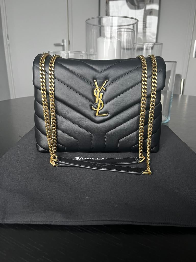 Yves Saint Laurent YSL tas bag Loulou small zwart goud leer, Ophalen of Verzenden, Nieuw, Zwart, Schoudertasje