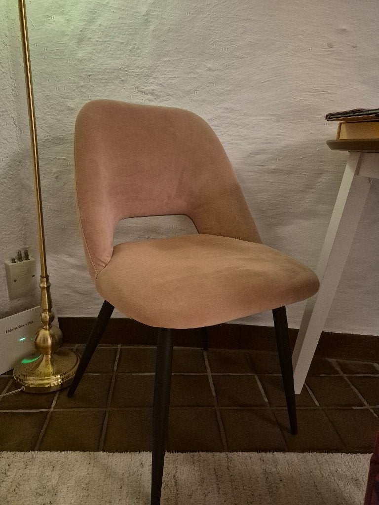 Stoelen eettafel roze velvet suede eettafelstoelen 2 kwantum, Huis en Inrichting, Ophalen, Twee, Overige kleuren, Zo goed als nieuw