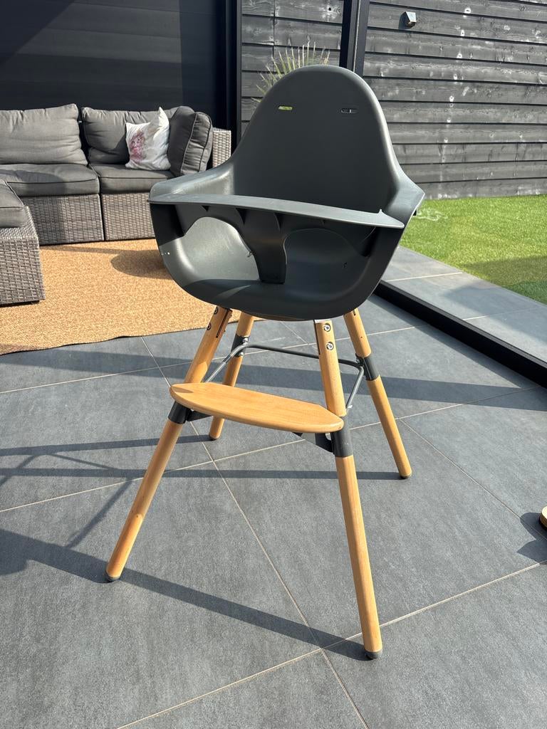 Childhome Evolu 2-in-1 Kinderstoel Naturel / Antraciet, Ophalen, Zo goed als nieuw, Meegroeistoel, Aanschuifbaar