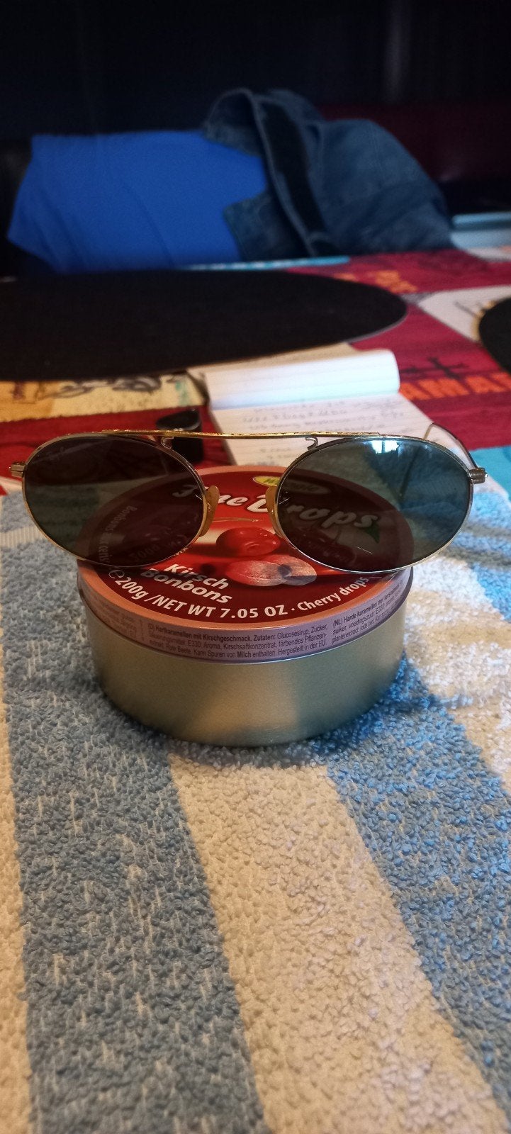 Ray-Ban zonnebril, goudkleurig montuur, groen glas, Gebruikt, Zonnebril, Ophalen of Verzenden, Ray-Ban