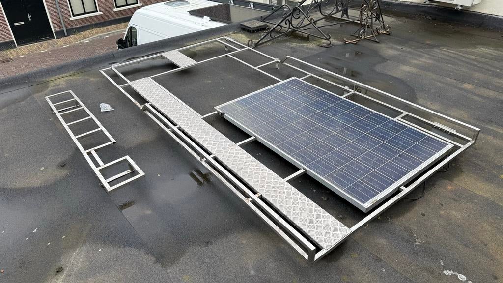 Rvs Imperiaal met zonnepaneel voor Boxer, Jumper of Ducato, Ophalen, Zo goed als nieuw