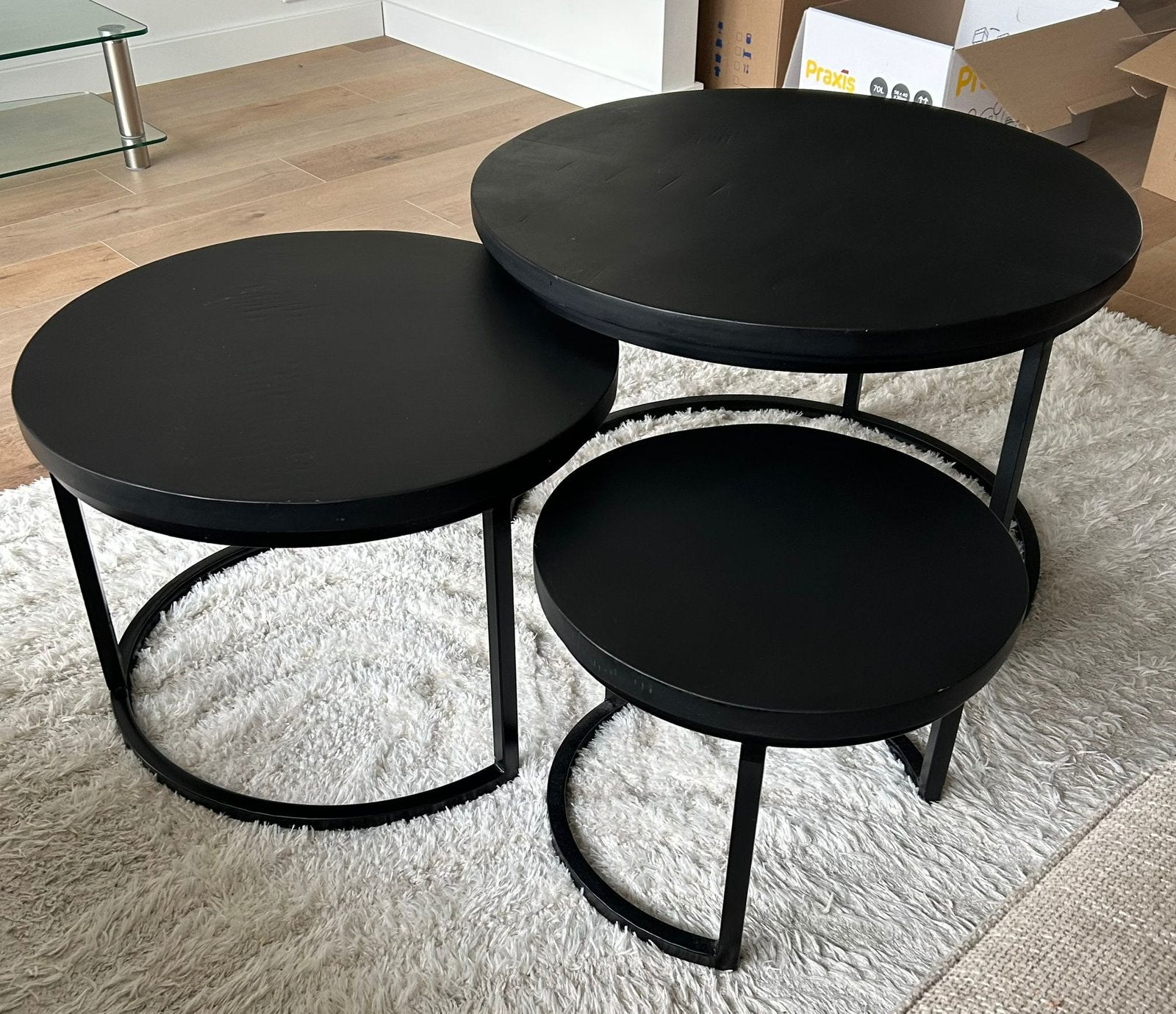 Salon tafels zwart 3x, Huis en Inrichting, Tafels | Salontafels, Ophalen of Verzenden, Gebruikt