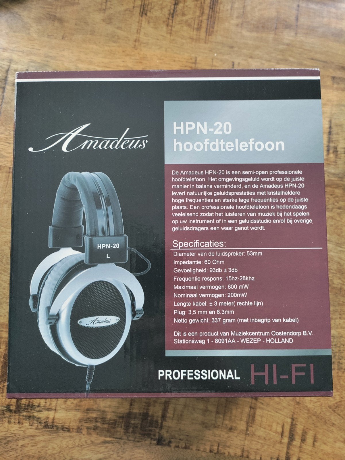 Amadeus HPN-20 Semi-Open Professionele Hoofdtelefoon, Ophalen, Zo goed als nieuw