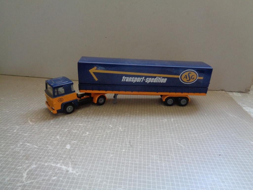 tekno scania 141 asg, Hobby en Vrije tijd, Modelauto's | 1:50, Verzenden, Zo goed als nieuw, Bus of Vrachtwagen, Tekno
