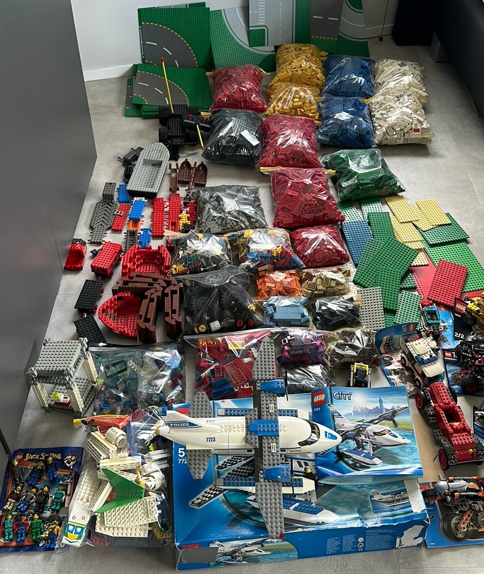 Ruim 20 kg LEGO: Stenen, vintage sets,Technic, 14 baseplates, Ophalen, Gebruikt, Losse stenen, Lego