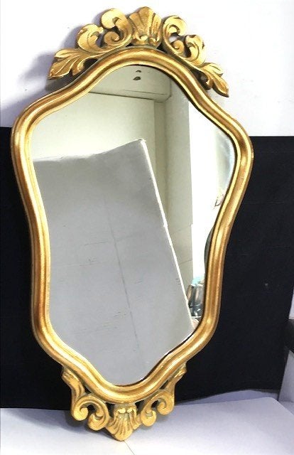 Spiegel Goud verguld Louis XIV met Kuif H62 Antiek😍💎⚡🤗👌, Antiek en Kunst, Antiek | Spiegels, Ophalen of Verzenden, Overige vormen