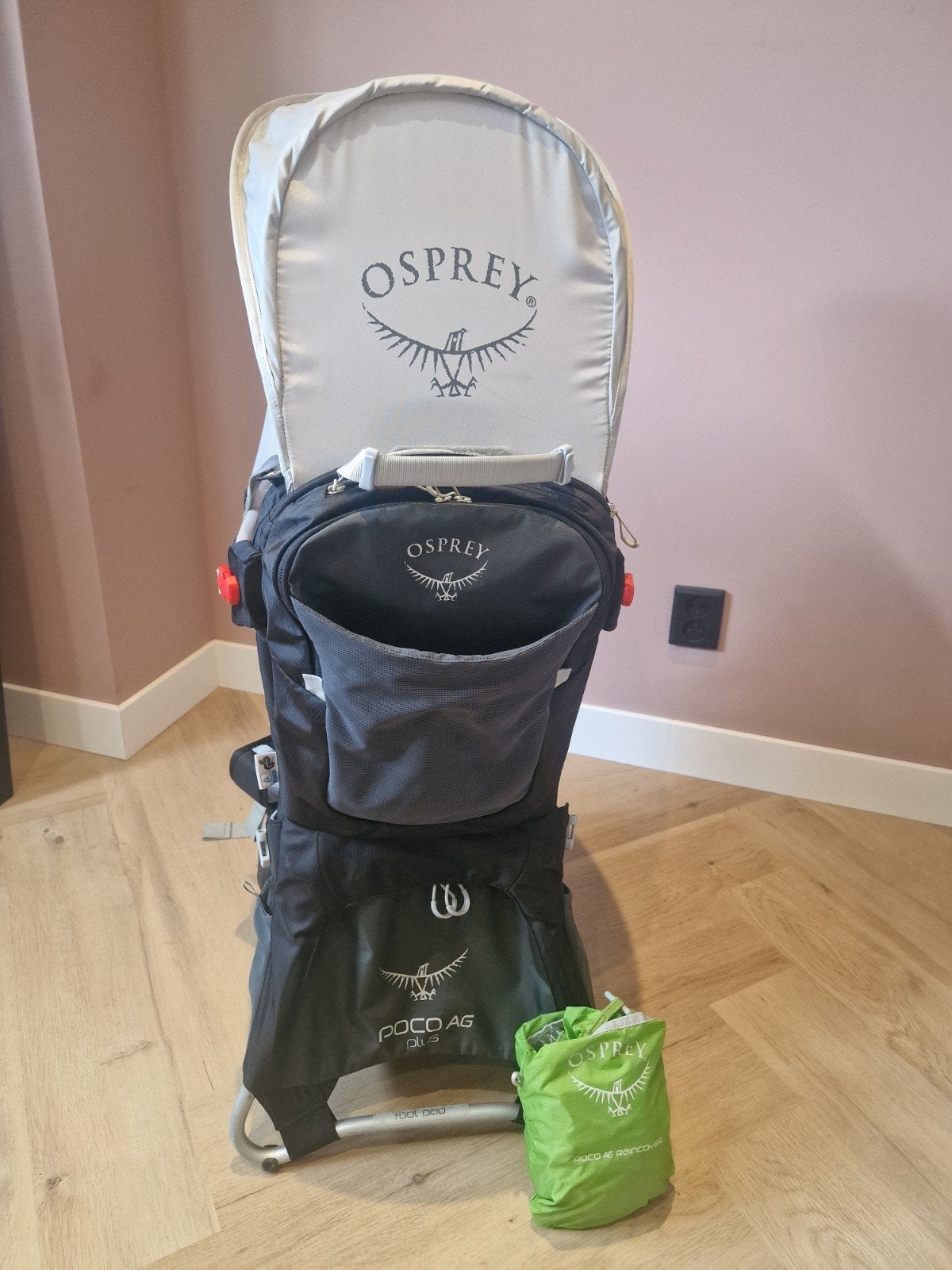 Osprey Poco AG Plus Draagzak met zonnescherm en regenhoes, Kinderen en Baby's, Babydragers en Draagdoeken, Ophalen of Verzenden