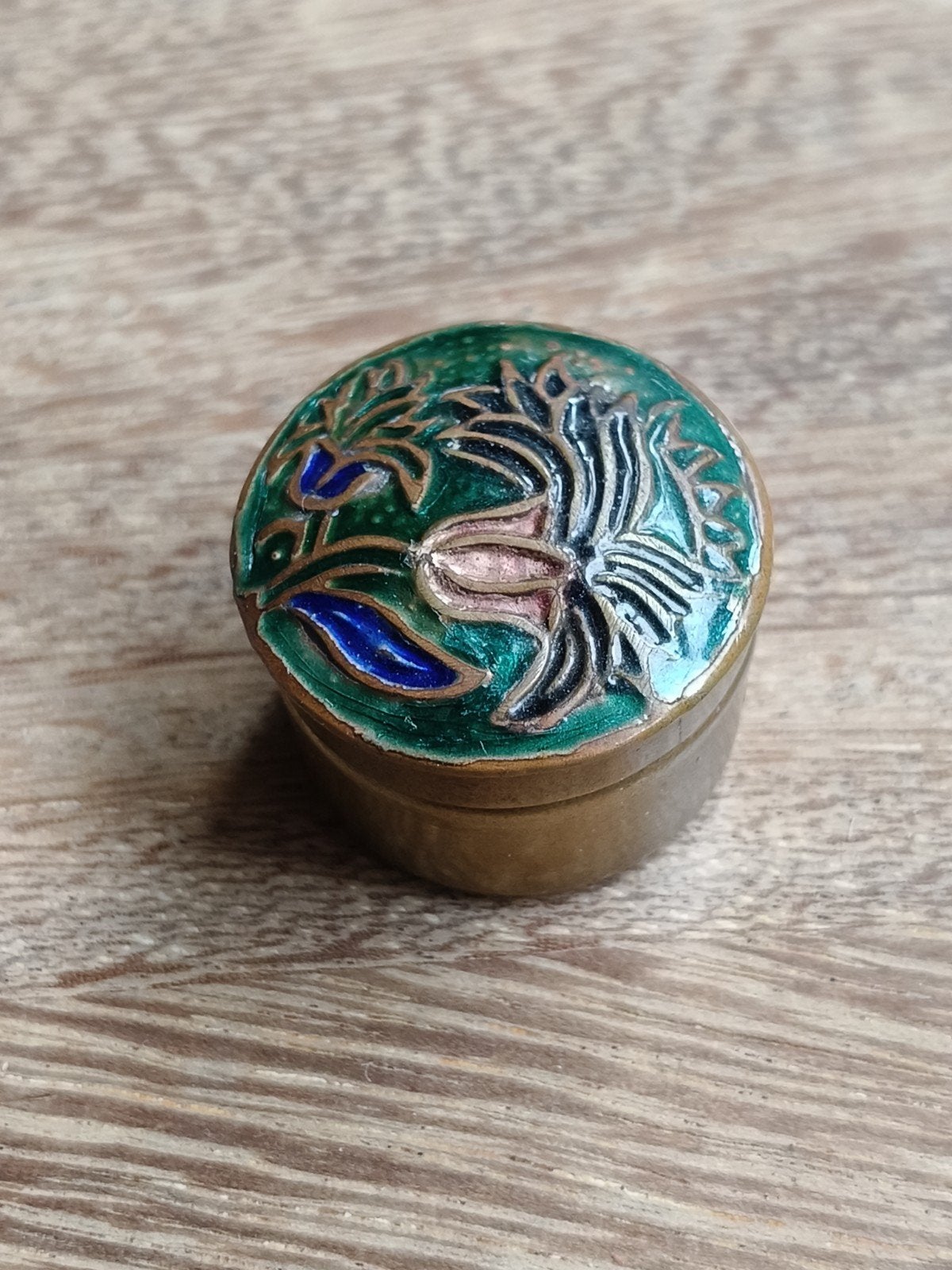 Vintage Cloisonné Pillendoosje/Snuifdoosje, Ophalen of Verzenden