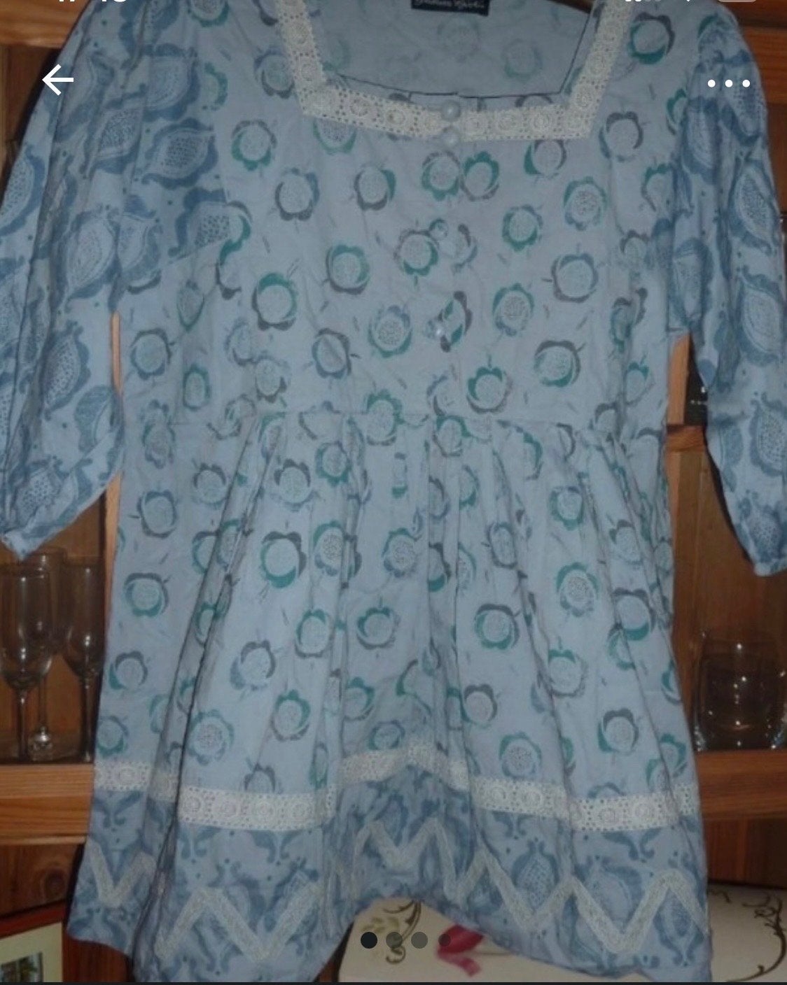 Gudrun Sjoden Tuniek Blauw Wit Maat M, Verzenden, Zo goed als nieuw, Maat 38/40 (M), Blauw