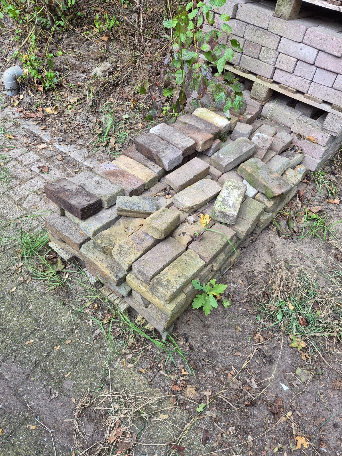 Gebakken Waaltjes Rood/Geel - Gebruikt, Tuin en Terras, Ophalen, Gebruikt, Keramiek, Klinkers