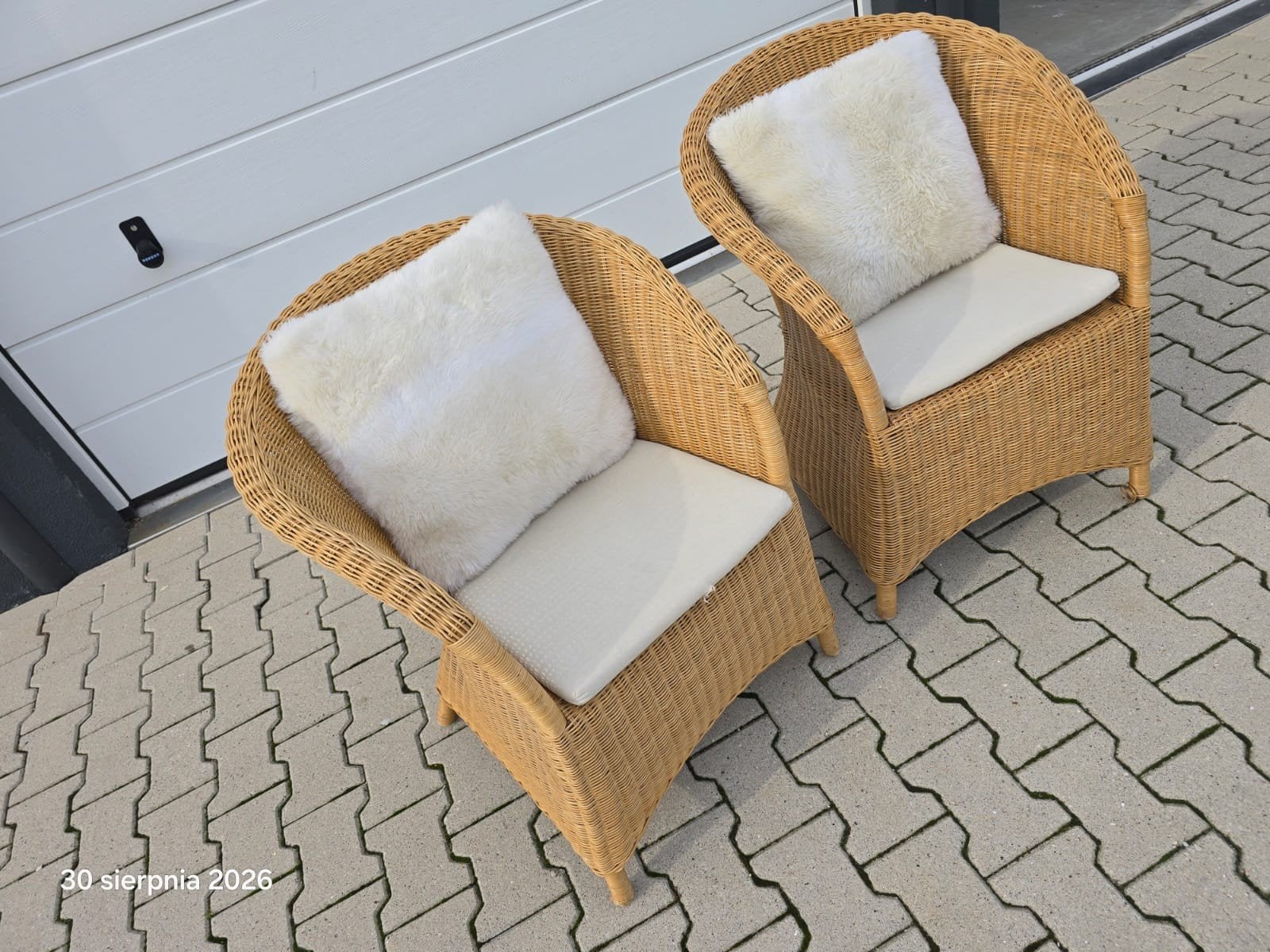Set van 2 rotan stoelen met kussens, Huis en Inrichting, Ophalen, Twee, Overige kleuren, Bohemian, Natuurlijk, Landelijk