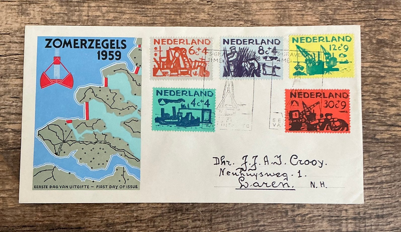 Uit 1959 E38 beschreven, Postzegels en Munten, Ophalen of Verzenden, Onbeschreven, Nederland