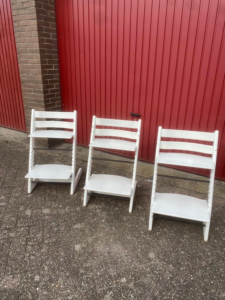 Stokke tripp trapp meegroeistoel wit 3x nieuw model, Ophalen of Verzenden, Gebruikt