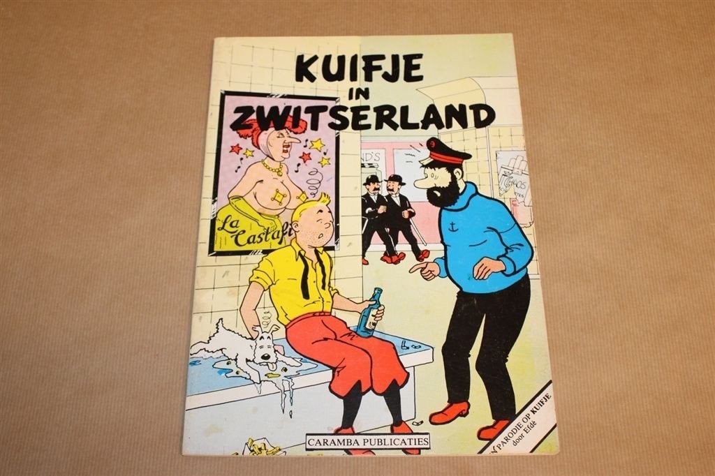 Kuifje in Zwitserland - Parodie uitgave, Eén stripboek, Ophalen of Verzenden, Gelezen