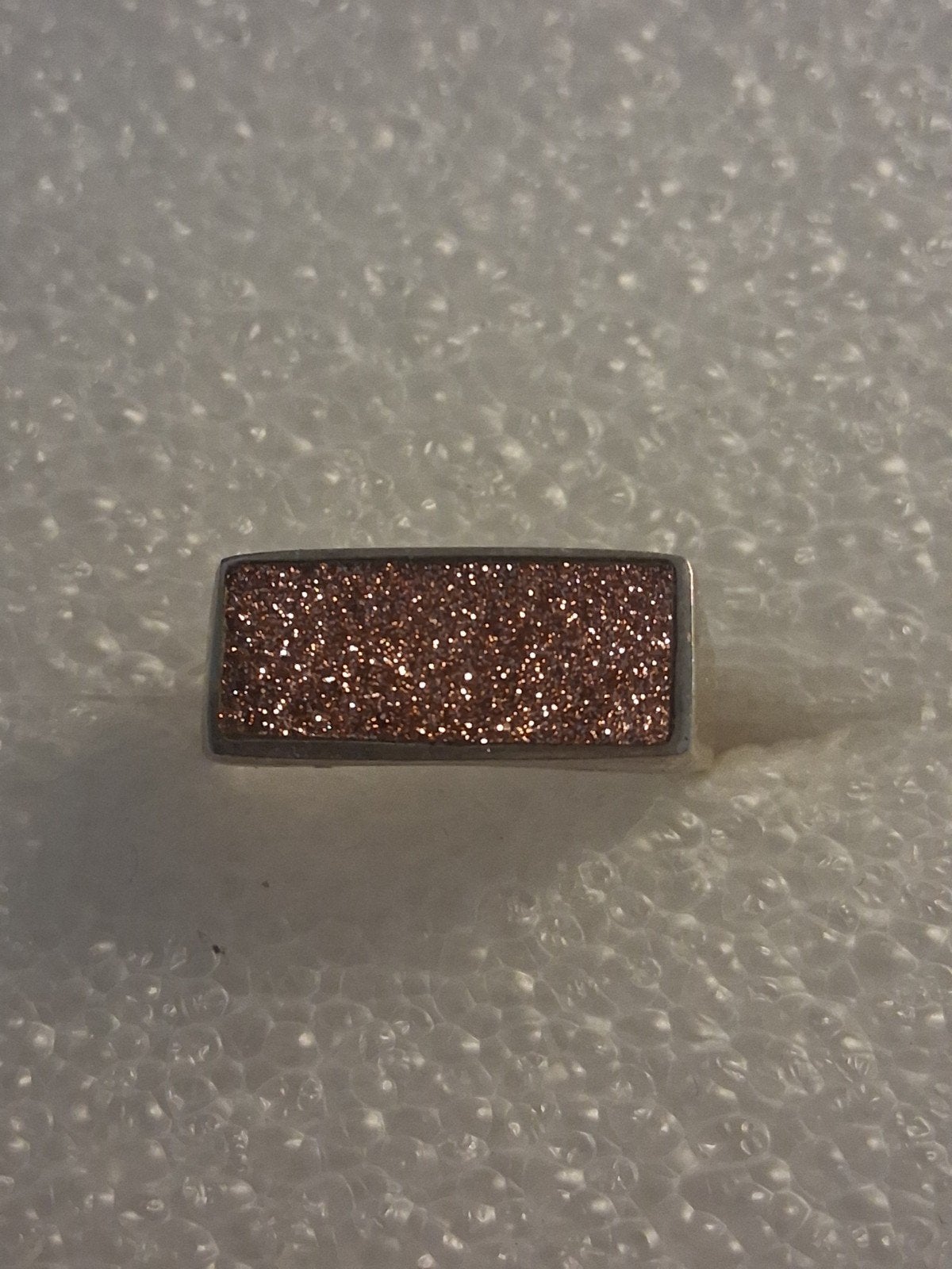 Zilveren ring met Goudsteen-- ringmaat 18, 18 tot 19, Overige kleuren, Verzenden, Nieuw