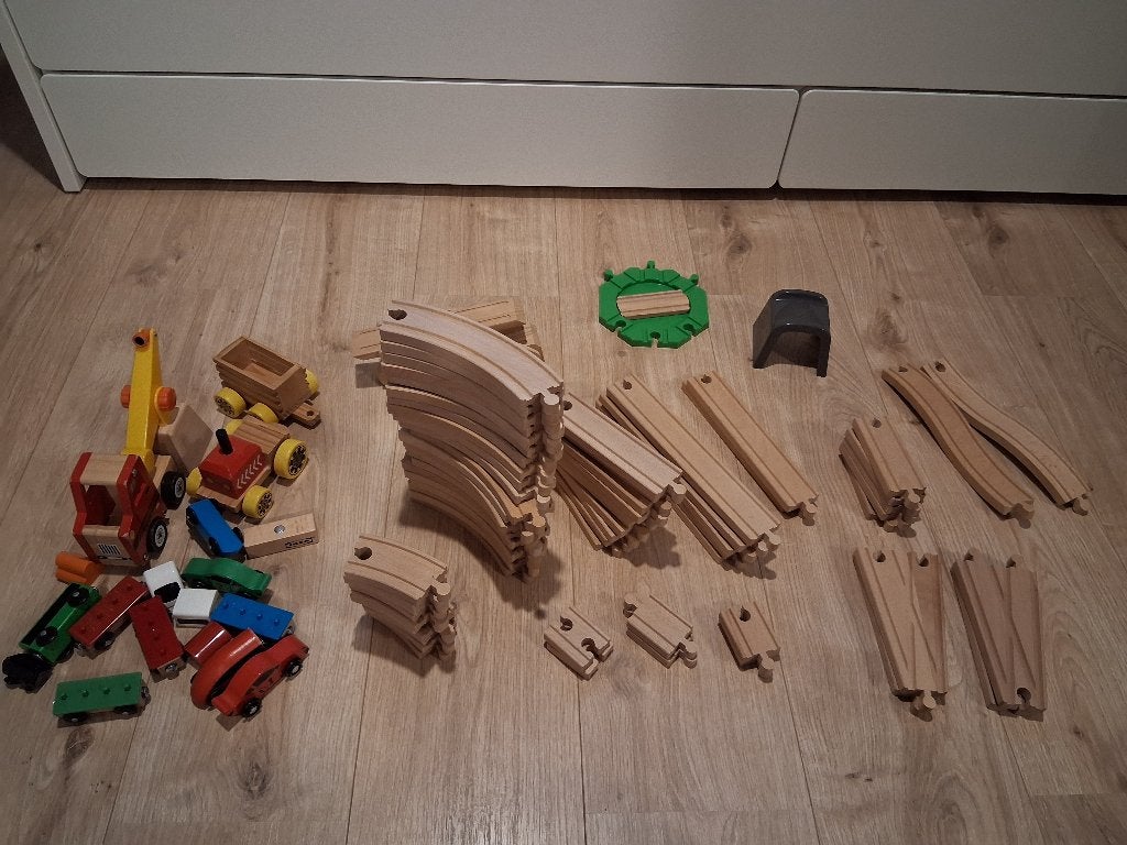 IKEA LILLABO houten treinbaan set met accessoires, Ophalen of Verzenden, Zo goed als nieuw, Overige typen