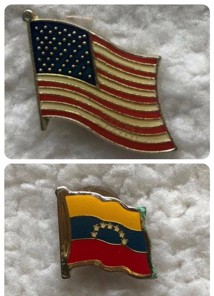 Pin vlag Amerika USA en Pin vlag Venezuela, Verzamelen, Ophalen of Verzenden, Zo goed als nieuw, Stad of Land, Speldje of Pin