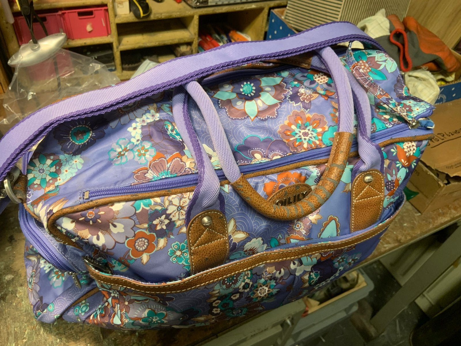 Oilily Reistas / Weekendtas - Paars met bloemenprint, Ophalen of Verzenden, Gebruikt