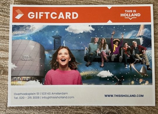 Giftcard This is Holland, Eén persoon, Cadeaubon, Overige typen