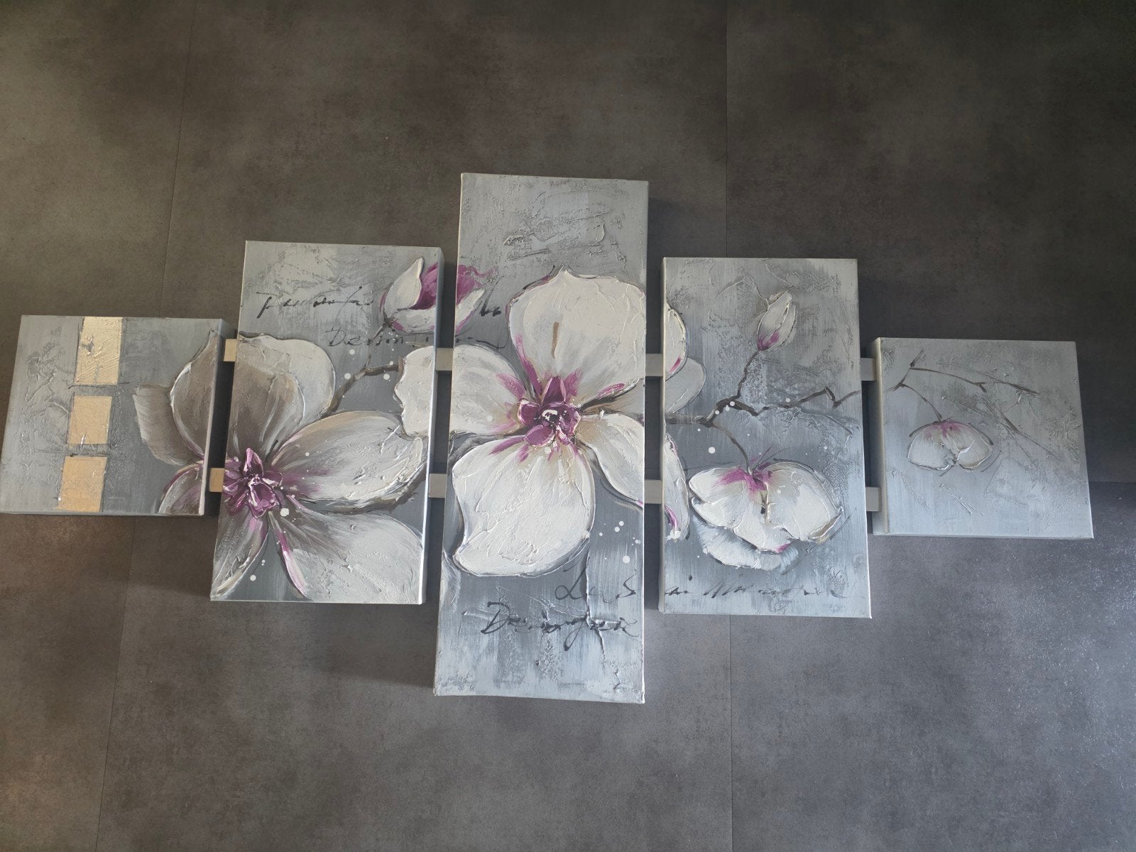Schilderij 5 luik, 125 cm of meer, Ophalen of Verzenden, Zo goed als nieuw, Schilderij