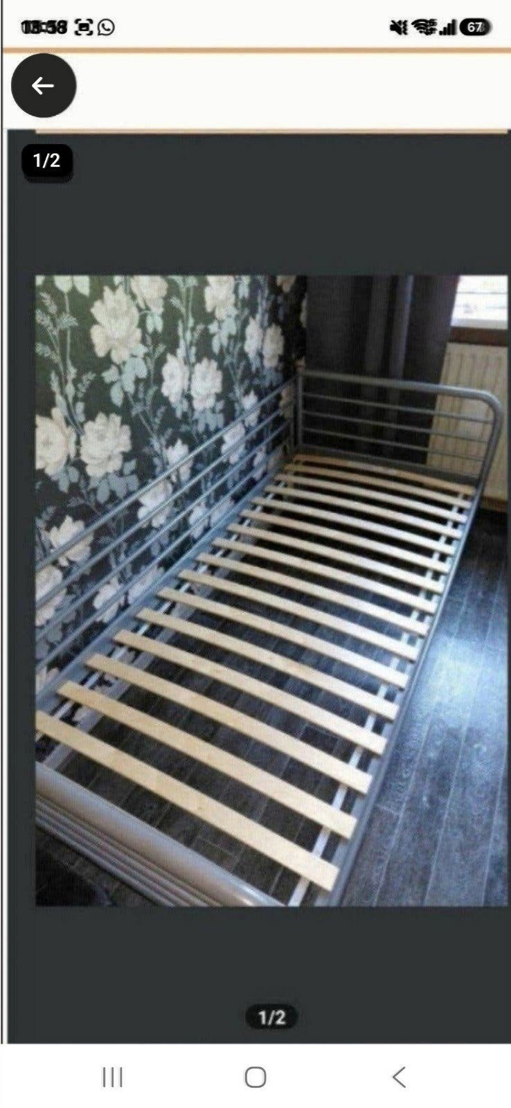 1 persoonsbed met lattenbodem spoedig weg, Ophalen, 90 cm, Eenpersoons, Zo goed als nieuw