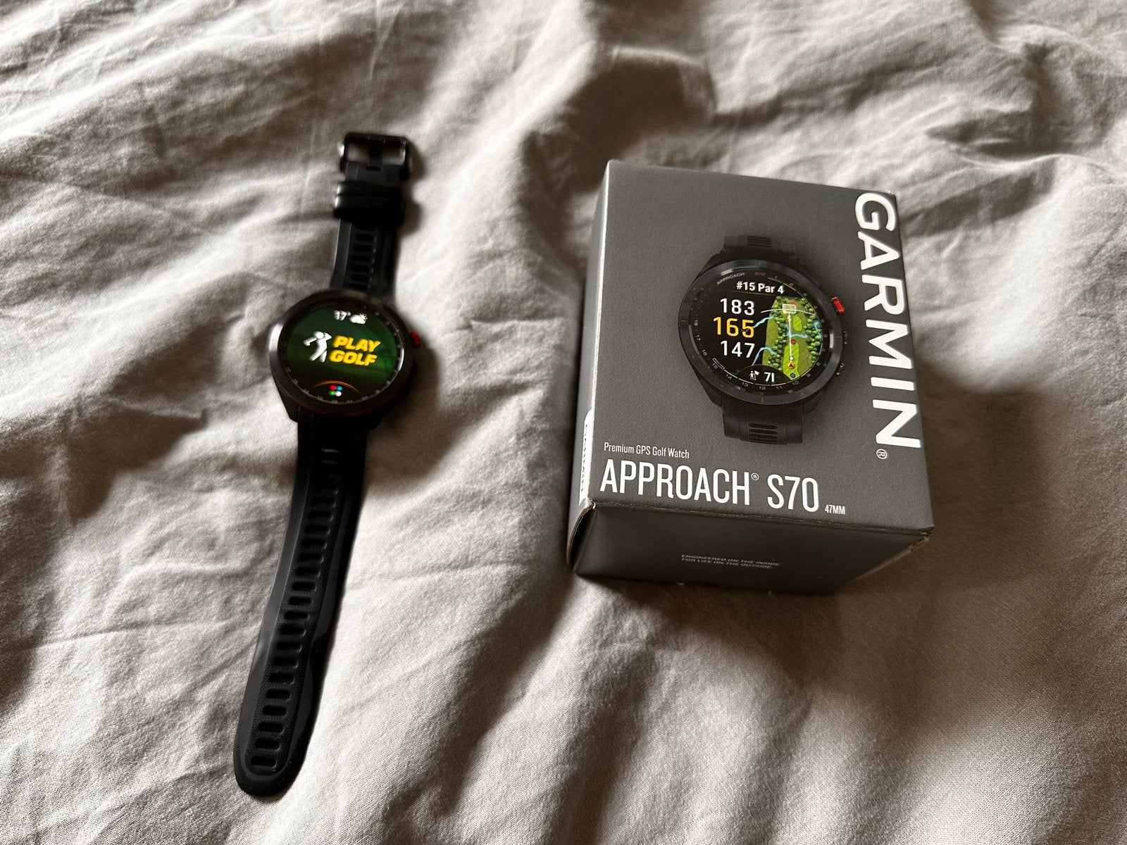 Garmin Approach S70 47mm Golf Smartwatch, Afstand, Zwart, Ophalen of Verzenden, Zo goed als nieuw