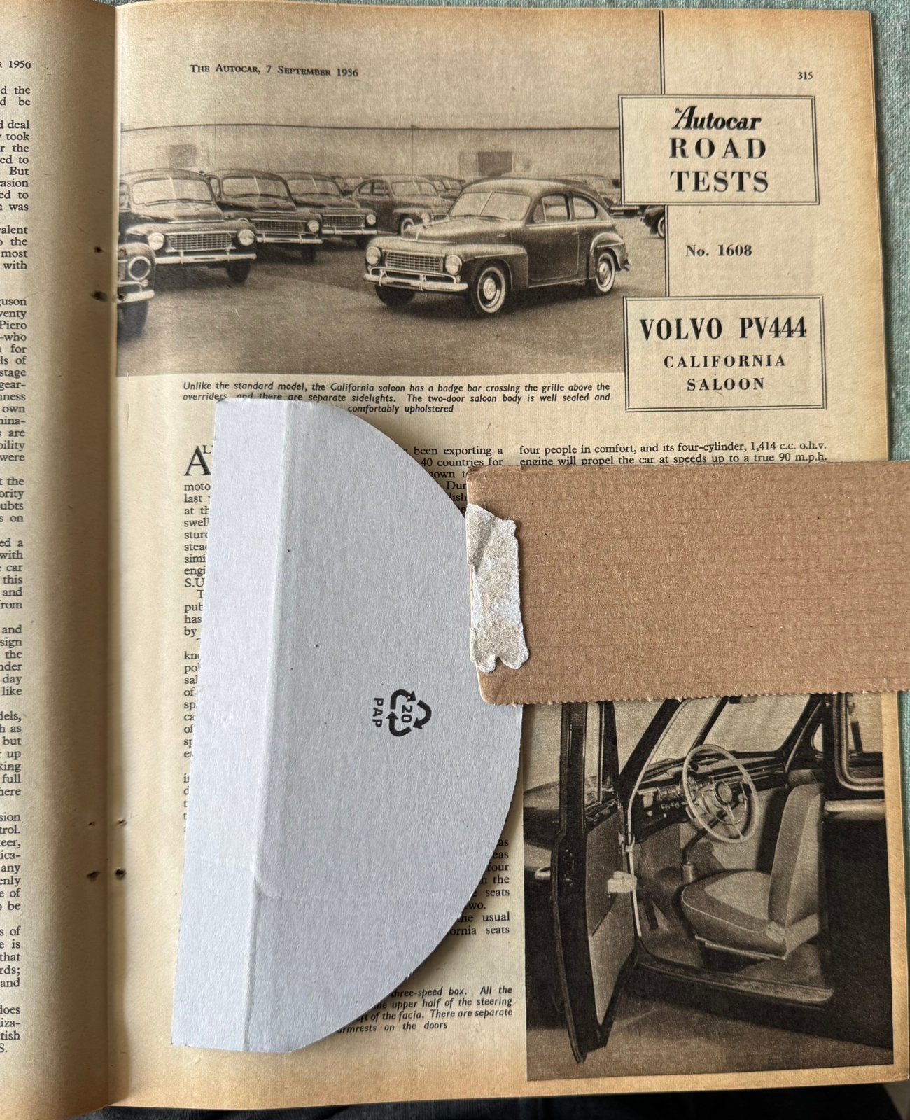 Test uit 1956 Volvo PV444 California Saloon, Ophalen of Verzenden, Zo goed als nieuw, Auto's