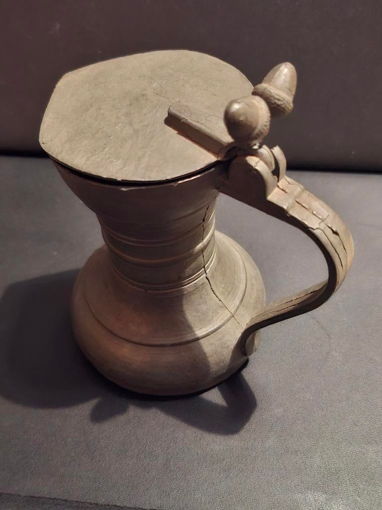 18 eeuwse tinnen kan, Antiek en Kunst, Antiek | Tin, Ophalen of Verzenden
