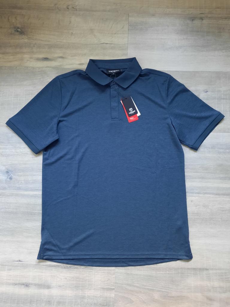 Tenson TXlite Melange Heren Polo Maat L NIEUW, Maat 52/54 (L), Blauw, Nieuw, Ophalen of Verzenden