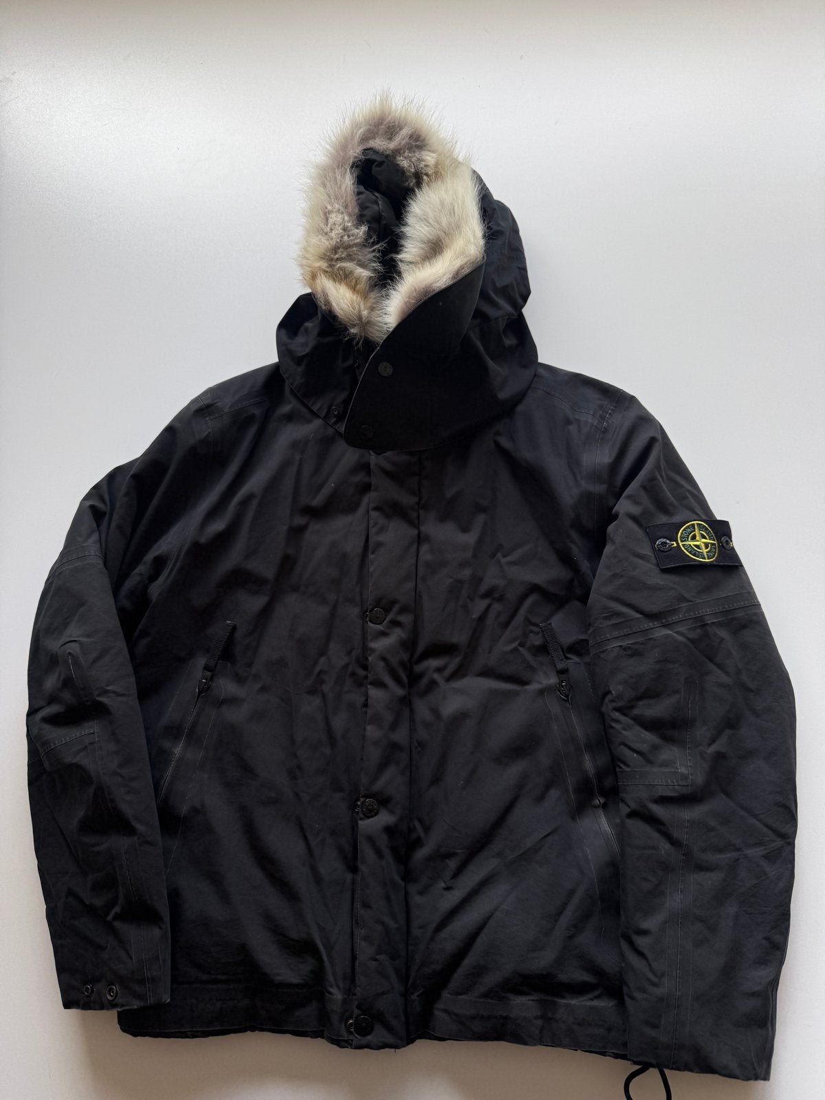 Stone Island Water Repellent Primaloft Parka Zwart, Kleding | Heren, Jassen | Winter, Ophalen of Verzenden, Zo goed als nieuw