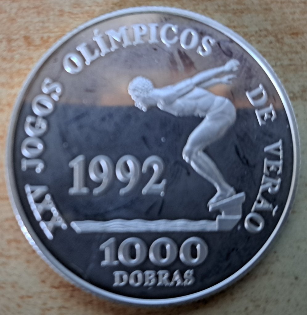 São Tomé en Príncipe, 1000 Dobras 1992 - zilver Proof, Ophalen of Verzenden, Overige landen, Losse munt, Zilver