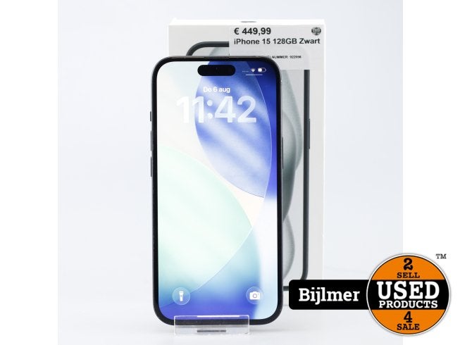 iPhone 15 128GB Zwart, Apple, Zo goed als nieuw, Support@apple.com, One Apple Park Way
Cupertino, CA 95014
United States