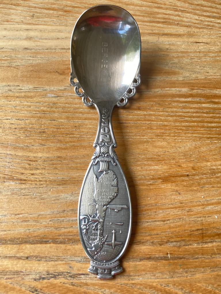 Vintage Verzilverde lepel van Thomson & Knudsen- 60 gr, Ophalen of Verzenden